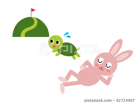 Rabbit and turtle illustration: Break Rabbit and turtle illustration: Break 92724997