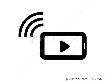 Simple icon illustration of a smartphone for live distribution Horizontal type Simple icon illustration of a smartphone for live distribution Horizontal type 92725618