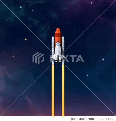 space shuttle takeoff on dark colorful sky space shuttle takeoff on dark colorful sky 92727400