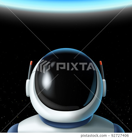 futuristic astro man front view in space futuristic astro man front view in space 92727406