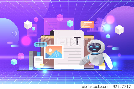 robot article editor writing publicity post robotic journalist copywriting selection and verification artificial intelligence 92727717