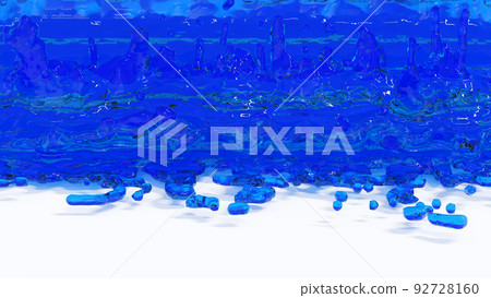 Blue water flowing background, advertising product promotion, 3D rendering. 92728160