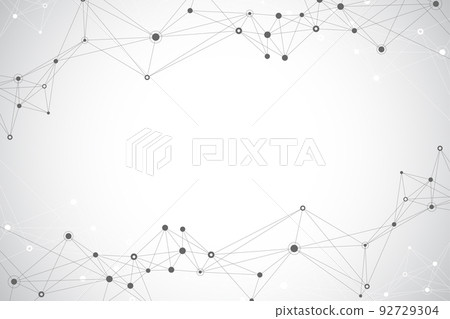 Technology abstract background with connected line and dots. Big data visualization. Artificial Intelligence and Machine Learning Concept Background. Analytical networks illustration Technology abstract background with connected line and dots. Big data visualization. Artificial Intelligence and Machine Learning Concept Background. Analytical networks illustration 92729304