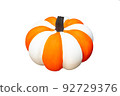 Pumpkin for halloween on a white background. isolated. White and orange stripes. 92729376