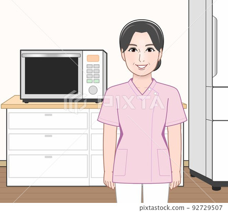 microwave and woman 92729507