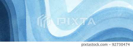 Hand painted watercolor blue gradient background. 92730474