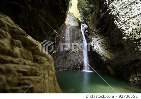 Kozjak waterfall in the Soca valley Kozjak waterfall in the Soca valley 92730558