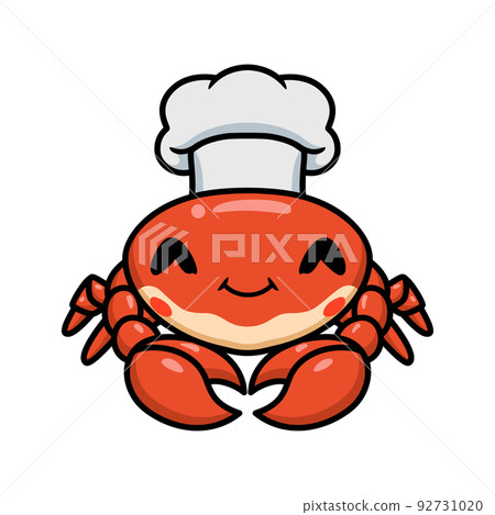 Cute little chef crab cartoon Cute little chef crab cartoon 92731020