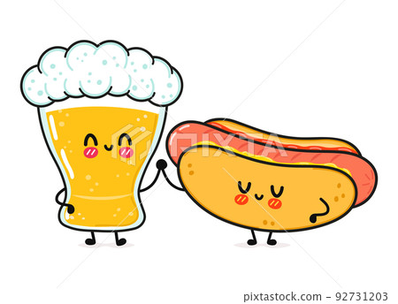 hot dog cartoon american mascot Stock Vector