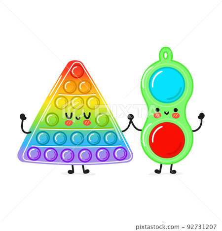 Card with funny cute happy pop it and simple dimple characters. Vector hand drawn doodle style cartoon character illustration icon design. Cute pop it and simple dimple mascot Card with funny cute happy pop it and simple dimple characters. Vector hand drawn doodle style cartoon character illustration icon design. Cute pop it and simple dimple mascot 92731207