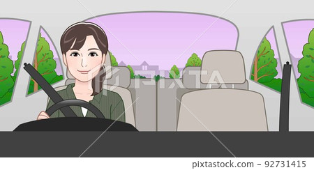 woman in a car alone 92731415
