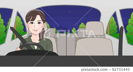 woman in a car alone woman in a car alone 92731445