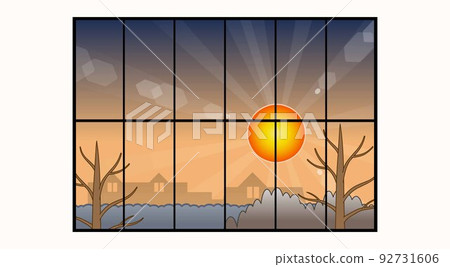 view outside the window - Stock Illustration [92731606] - PIXTA
