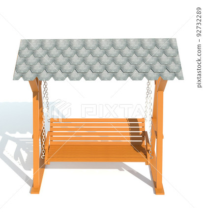 garden wooden swing 3d render illustration garden wooden swing 3d render illustration 92732289