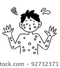 Monkeypox male illustration black and white 92732371