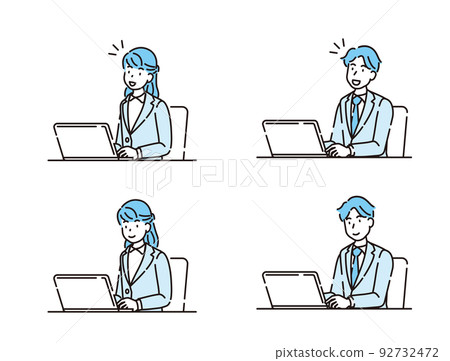 Business computer desk work 92732472