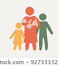 Happy Single Mom and Children. Single Parent Concept.  92733332