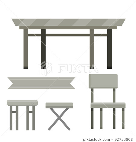 Table and set of chairs. Grey modern Kitchen 92733808