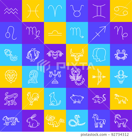 Zodiac Horoscope Line Icons Zodiac Horoscope Line Icons 92734312