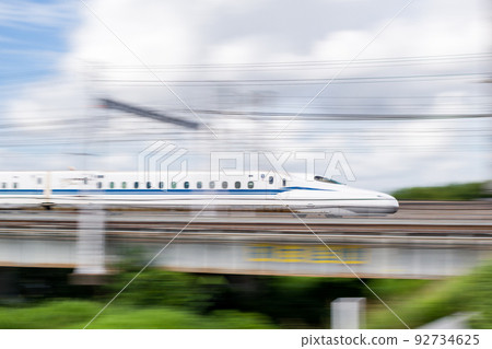 [Tokaido Shinkansen] Shinkansen crossing the Shonai River 92734625