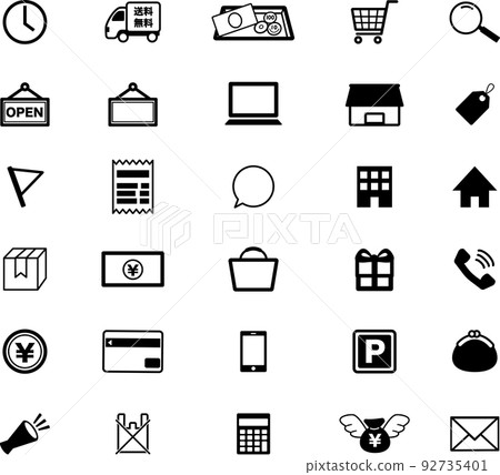 Shopping icon set Shopping icon set 92735401