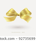 Realistic golden transparent bow with gold border 92735699