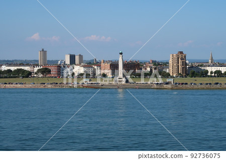 The port of Portsmouth seen from the British ferry The port of Portsmouth seen from the British ferry 92736075