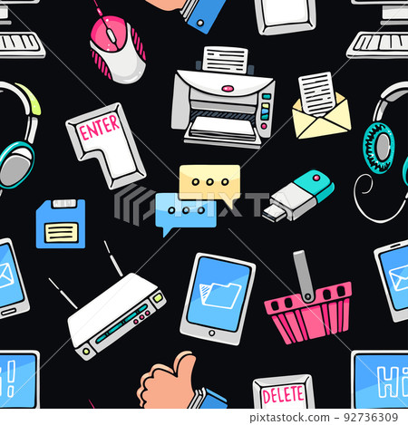computer seamless pattern - Stock Illustration [92736309] - PIXTA