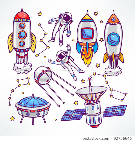 set with cute rockets - Stock Illustration [92736646] - PIXTA