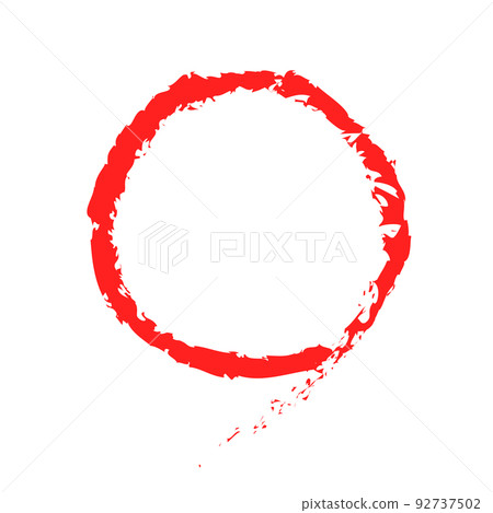 手寫風格紅色圓圈。 92737502