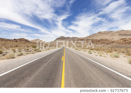 Scenic Road in the desert of American Nature Landscape. Scenic Road in the desert of American Nature Landscape. 92737673