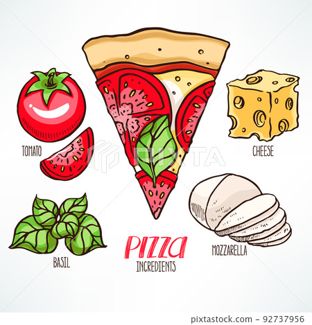 pizza with tomatoes and mozzarella pizza with tomatoes and mozzarella 92737956