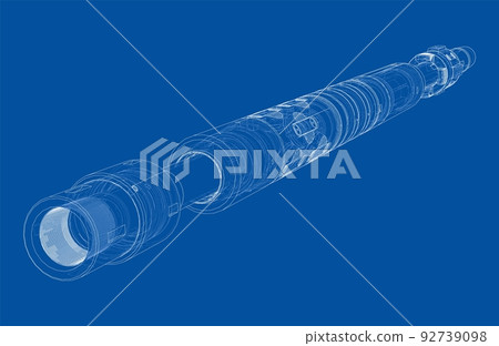 Outline drawing or sketch of cylindrical device Outline drawing or sketch of cylindrical device 92739098