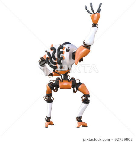 Cartoon character roboter isolated on white background. Character for collages, Clipart, photobashing. 3d rendering illustration. Cartoon character roboter isolated on white background. Character for collages, Clipart, photobashing. 3d rendering illustration. 92739902