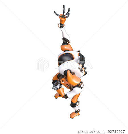 Cartoon character roboter isolated on white background. Character for collages, Clipart, photobashing. 3d rendering illustration. Cartoon character roboter isolated on white background. Character for collages, Clipart, photobashing. 3d rendering illustration. 92739927