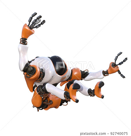 Cartoon character roboter isolated on white background. Character for collages, Clipart, photobashing. 3d rendering illustration. Cartoon character roboter isolated on white background. Character for collages, Clipart, photobashing. 3d rendering illustration. 92740075