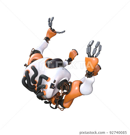 Cartoon character roboter isolated on white background. Character for collages, Clipart, photobashing. 3d rendering illustration. Cartoon character roboter isolated on white background. Character for collages, Clipart, photobashing. 3d rendering illustration. 92740085