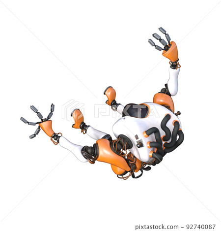 Cartoon character roboter isolated on white background. Character for collages, Clipart, photobashing. 3d rendering illustration. Cartoon character roboter isolated on white background. Character for collages, Clipart, photobashing. 3d rendering illustration. 92740087