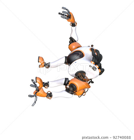 Cartoon character roboter isolated on white background. Character for collages, Clipart, photobashing. 3d rendering illustration. Cartoon character roboter isolated on white background. Character for collages, Clipart, photobashing. 3d rendering illustration. 92740088