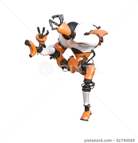 Cartoon character roboter isolated on white background. Character for collages, Clipart, photobashing. 3d rendering illustration. Cartoon character roboter isolated on white background. Character for collages, Clipart, photobashing. 3d rendering illustration. 92740089