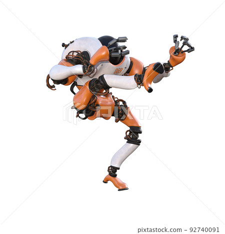 Cartoon character roboter isolated on white background. Character for collages, Clipart, photobashing. 3d rendering illustration. Cartoon character roboter isolated on white background. Character for collages, Clipart, photobashing. 3d rendering illustration. 92740091