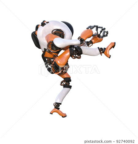 Cartoon character roboter isolated on white background. Character for collages, Clipart, photobashing. 3d rendering illustration. Cartoon character roboter isolated on white background. Character for collages, Clipart, photobashing. 3d rendering illustration. 92740092