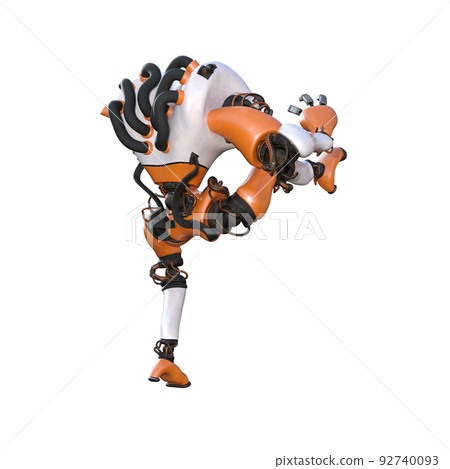 Cartoon character roboter isolated on white background. Character for collages, Clipart, photobashing. 3d rendering illustration. Cartoon character roboter isolated on white background. Character for collages, Clipart, photobashing. 3d rendering illustration. 92740093