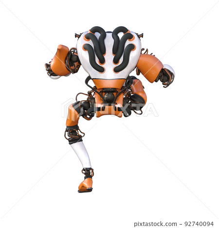Cartoon character roboter isolated on white background. Character for collages, Clipart, photobashing. 3d rendering illustration. Cartoon character roboter isolated on white background. Character for collages, Clipart, photobashing. 3d rendering illustration. 92740094