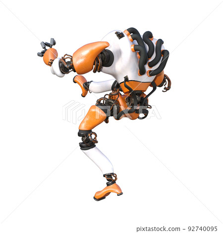 Cartoon character roboter isolated on white background. Character for collages, Clipart, photobashing. 3d rendering illustration. Cartoon character roboter isolated on white background. Character for collages, Clipart, photobashing. 3d rendering illustration. 92740095