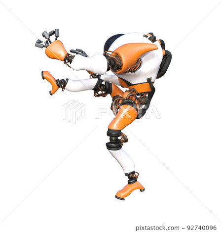 Cartoon character roboter isolated on white background. Character for collages, Clipart, photobashing. 3d rendering illustration. Cartoon character roboter isolated on white background. Character for collages, Clipart, photobashing. 3d rendering illustration. 92740096
