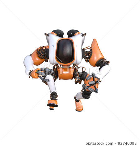 Cartoon character roboter isolated on white background. Character for collages, Clipart, photobashing. 3d rendering illustration. Cartoon character roboter isolated on white background. Character for collages, Clipart, photobashing. 3d rendering illustration. 92740098
