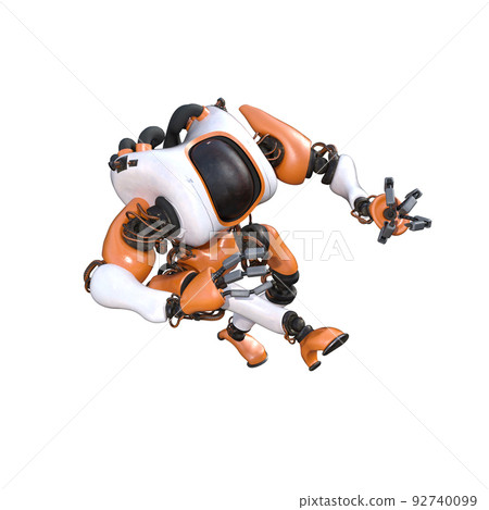 Cartoon character roboter isolated on white background. Character for collages, Clipart, photobashing. 3d rendering illustration. Cartoon character roboter isolated on white background. Character for collages, Clipart, photobashing. 3d rendering illustration. 92740099