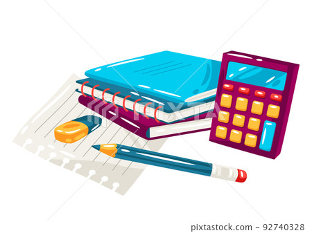 School background with education items. Illustration of supplies and stationery. School background with education items. Illustration of supplies and stationery. 92740328