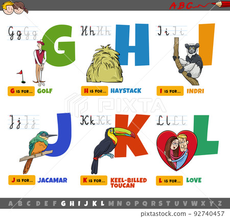 educational cartoon alphabet letters for children from G to L educational cartoon alphabet letters for children from G to L 92740457